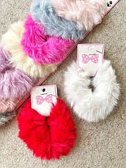 Гумки для волосся хутро Ø 7 см 10 шт./уп