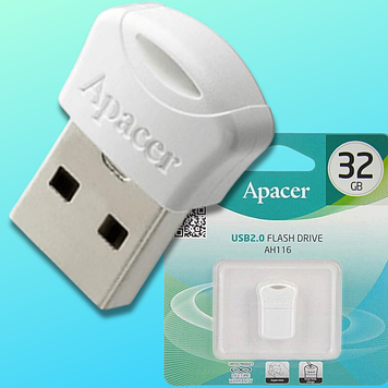 Флешка маленька компактна для автомагнітолі в машину комп'ютера ноутбука ЮСБ на 32 гб Apacer USB 2.0 32Gb