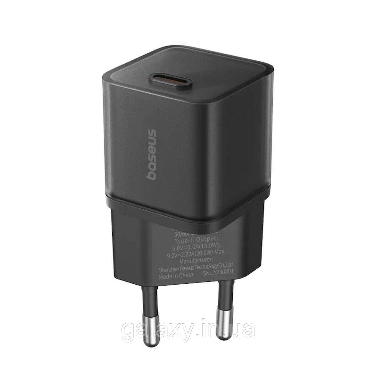 Зарядний пристрій Baseus 1Type-C 20W GaN5S Fast Charger P10162503113-00, фото 1