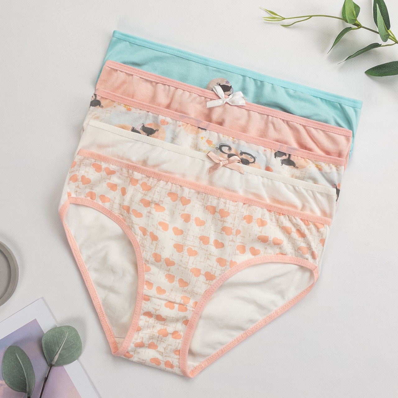 Труси дитячі сліпи для дівчинки Nicoletta (вік: 8-9, 10-11, 12-13 років) | 5 шт.