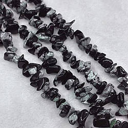 Обсидіан Сніжний сколи крихта з каменю 5-10 мм +-80 см 1 шт.