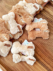 Дитячі резинки для волосся хутро Ø 3.5 см 10 пар/пач КІСТКА