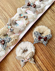 Дитячі резинки для волосся хутро Ø 4.5 см 10 шт/уп МЕТЕЛИКИ