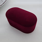 Футляр для обручок оксамитовий бордовий овальний