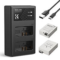 Комплект из двух аккумуляторов и зарядного устройства K&F Concept LP-E8 1200mAh для камер Canon (KF28.0027)