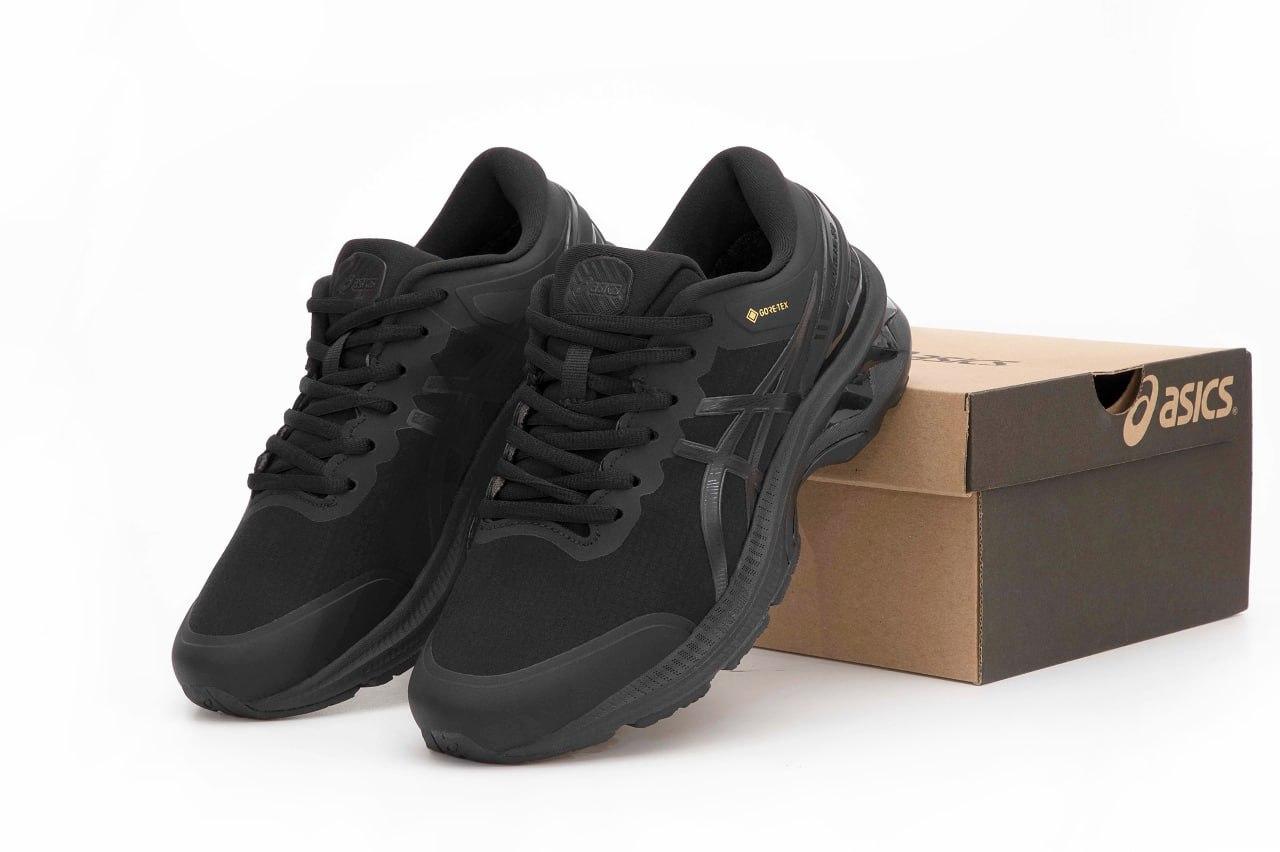 Чоловічі кросівки Asics Air Gel-Kayano 27 Black Чорні Взуття Асікс Аір Гель Каяно 27 текстиль Гор-Текс демісезон, фото 1