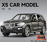 УЦІНКА! Масштабна модель автомобіля BMW X5 F15. Металева машинка. 1:32 чорна, фото 8