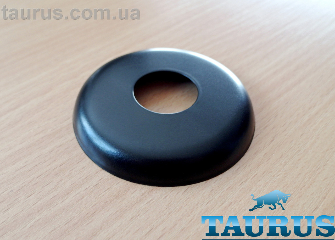 Круглий чорний декоративний фланець н/ж ThermoPulse Sphere Black D76мм висотою 10мм під внутрішній отвір 3/4" (біля 26мм)