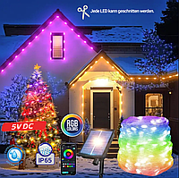 Світлодіодна стрічка гірлянда RGB Smart 100 LED USB 5V/220V IP65 (Комплект 10 метрів)