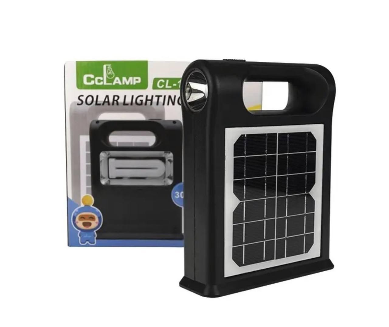 Портативна сонячна станція CCLAMP CL-12 30W з LED-ліхтарем