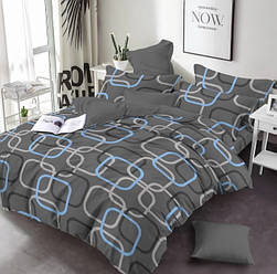 Бязь набивна ,,Квадрати на сірому,, ш-220см.