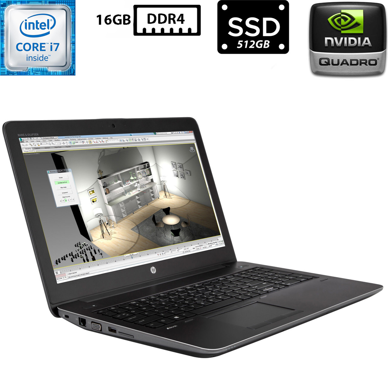 Ноутбук HP ZBook 15 G3/15.6"TN 1920x1080/Core i7-6820HQ 2.70GHz/16GB DDR4/SSD 512GB M.2 NVMe/NVIDIA Quadro M1000M 2GB Камера Б/В