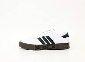 Жіночі Кросівки Adidas Sambarose White Black Brown / Адидас Самбароуз Білі з Чорним та Коричневим