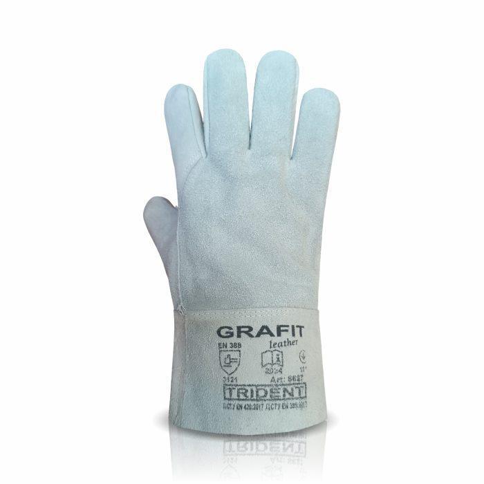 Рукавиця крага без підкладки сіра коротка Grafit (77-015-41)