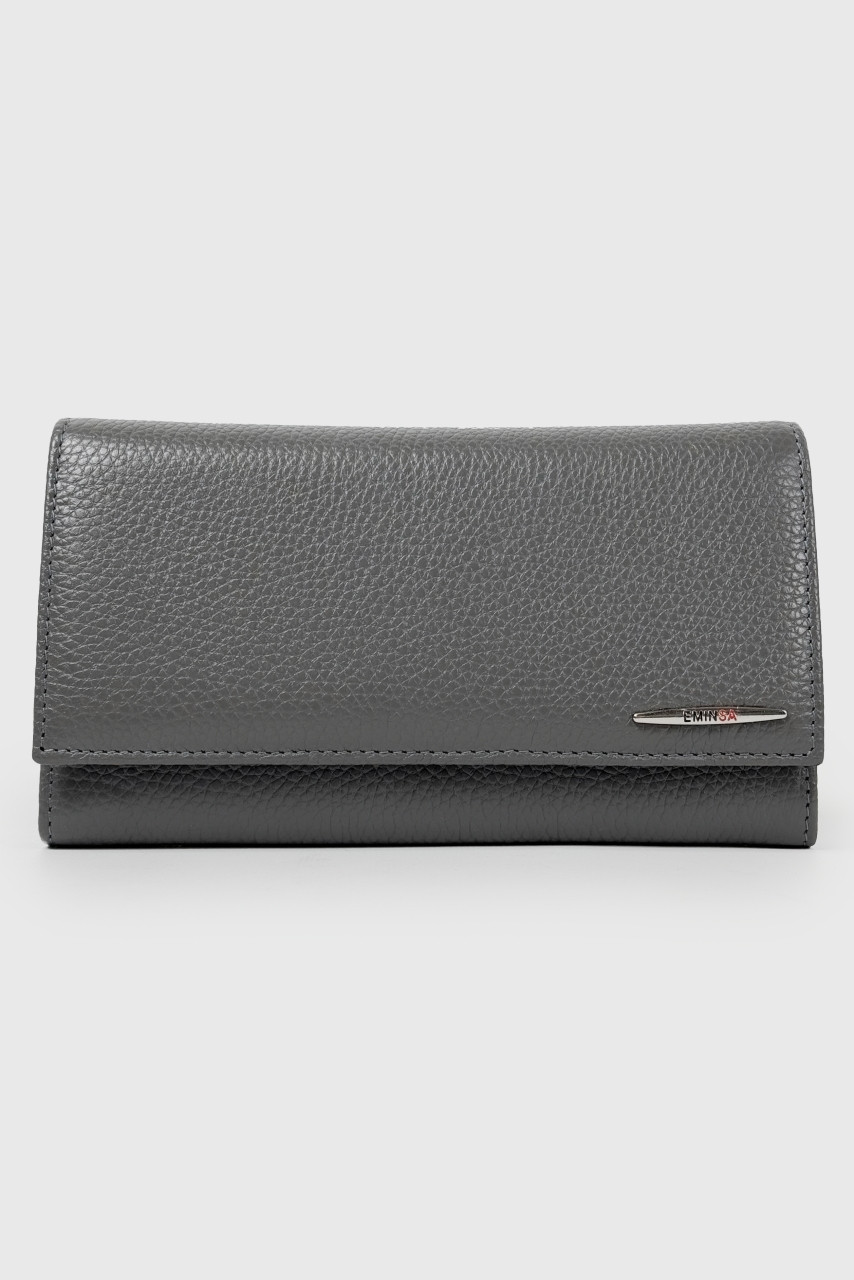 Жіночий гаманець з натуральної шкіри Eminsa 2009-18/11 сірий, фото 1