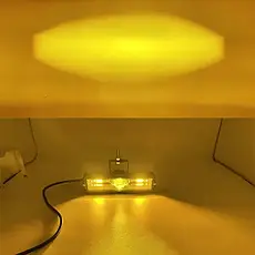 LED фара 30W 3D-лінза з чітким світловим кордоном 160х46 мм - біле та жовте світло, фото 5