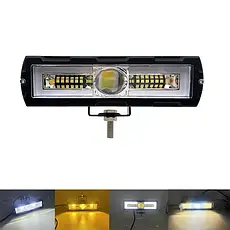 LED фара 30W 3D-лінза з чітким світловим кордоном 160х46 мм - біле та жовте світло, фото 2