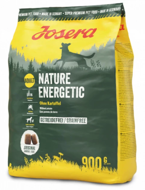 Josera Nature Energetic сухий беззерновий корм для активних собак, домашня птиця та зелені мідії 900гр