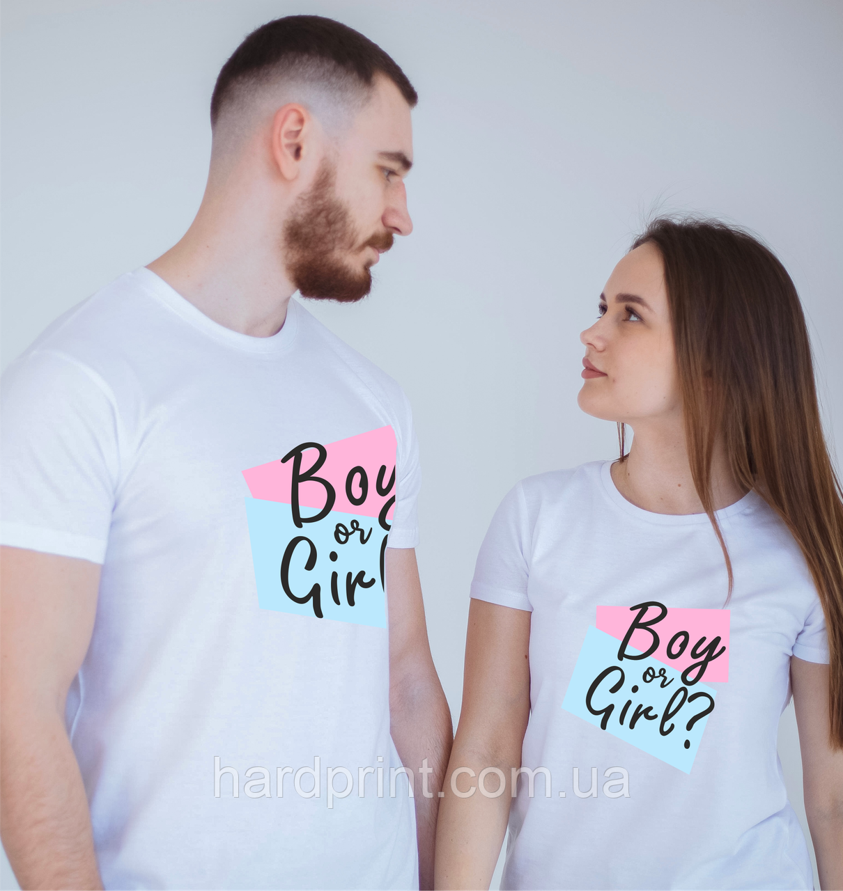 Футболки для гендер паті з принтом Boy or Girl. Парні футболки., фото 1
