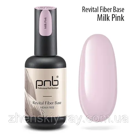 Відновлююча база з нейлоновими волокнами Revital Fiber Base PNB Milk Pink, 17мл, фото 1