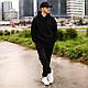 Чоловічий теплий спортивний костюм флісовий чорний базовий зручний зимовий - фото 3 - id-p2451555646