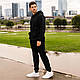 Чоловічий теплий спортивний костюм флісовий чорний базовий зручний зимовий - фото 5 - id-p2451555646