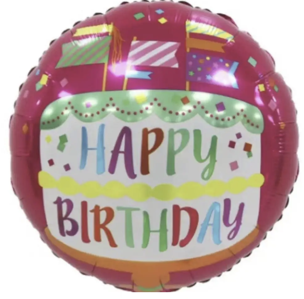 Р044 Коло 18" КИТАЙ-КТ Happy Birthday на червоному