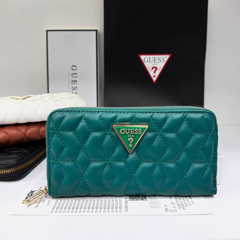 Жіночий гаманець на змійці Guess (7870) зелений, фото 1