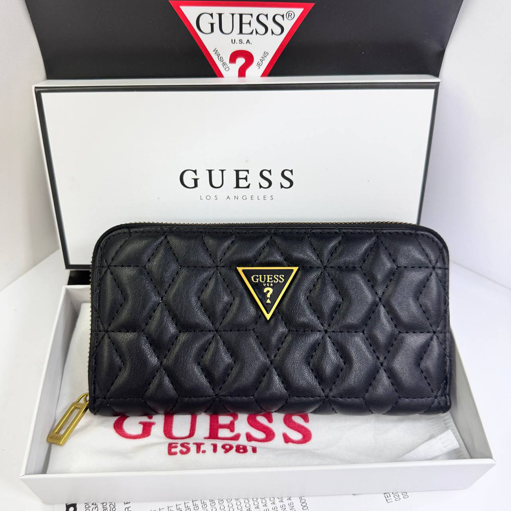 Жіночий гаманець на змійці Guess (7870) чорний