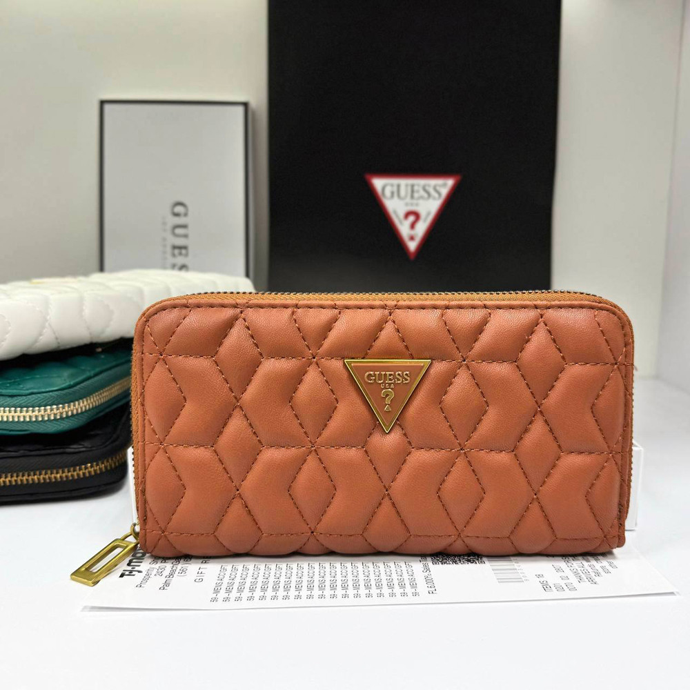 Жіночий гаманець на змійці Guess (7870) коричневий