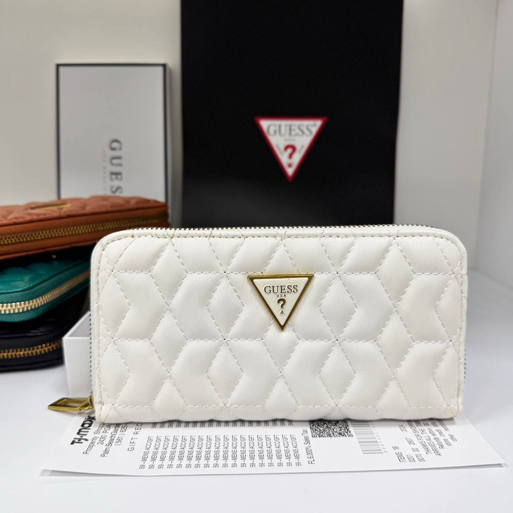 Жіночий гаманець на змійці Guess (7870) білий