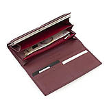 Жіночий шкіряний зручний гаманець Marco Coverna (051) бордовий, фото 4