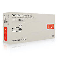 Рукавички латексні припудрені захисні одноразові SANTEX Latex L (50пар)