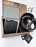 Чоловічий подарунковий набір ремінь і портмоне дерев'яній коробці СК (451), фото 4