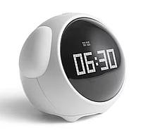 Будильник нічник Піксельний з голосовим керування Багатофункціональний Дитячий Білий