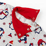 Боді новорічне з високою горловиною та начосом з пінгвінами Christmas penguin, фото 2