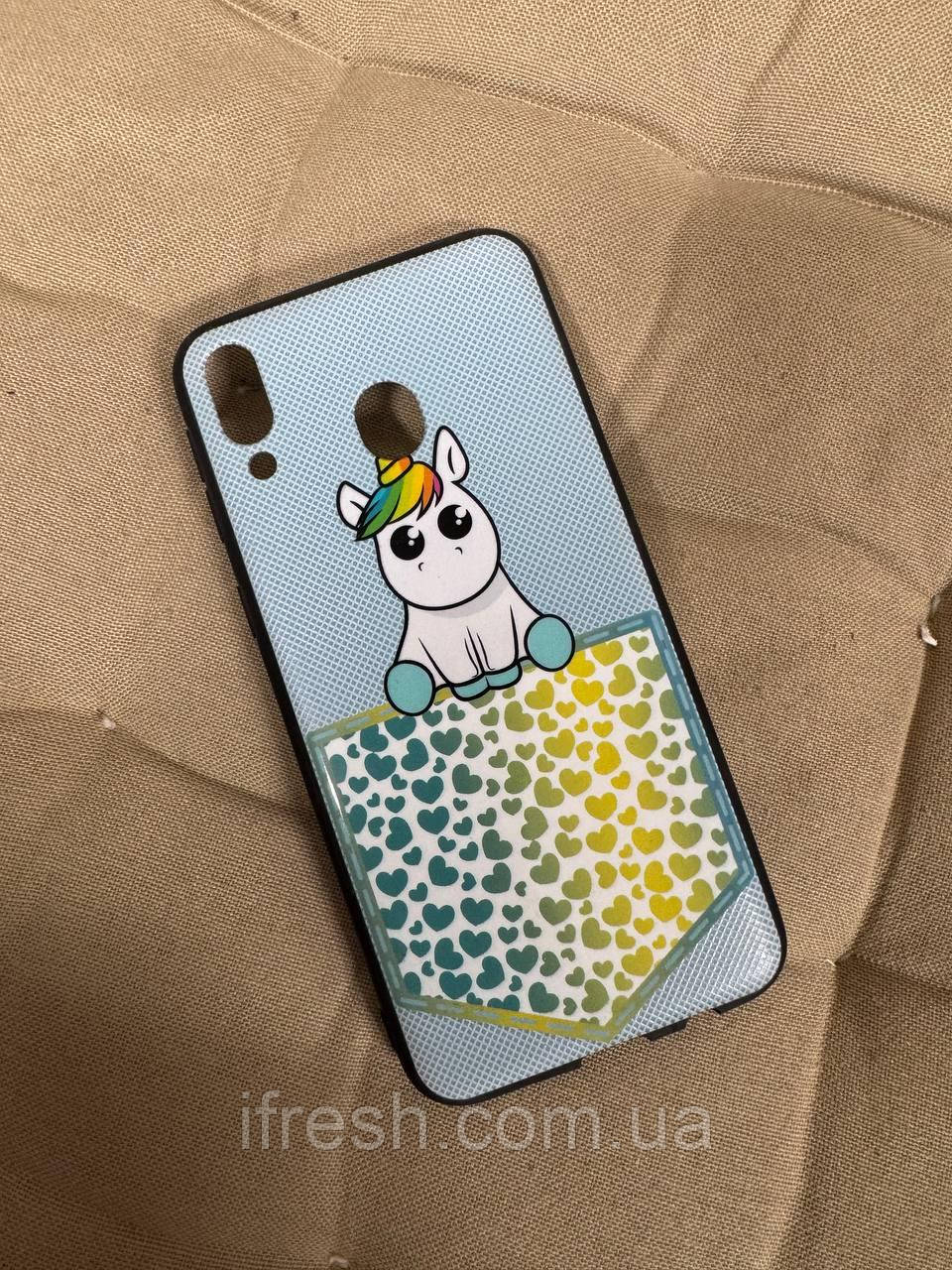 Чохол для Samsung Galaxy М20 - Єдиноріг, Блакитний, фото 1