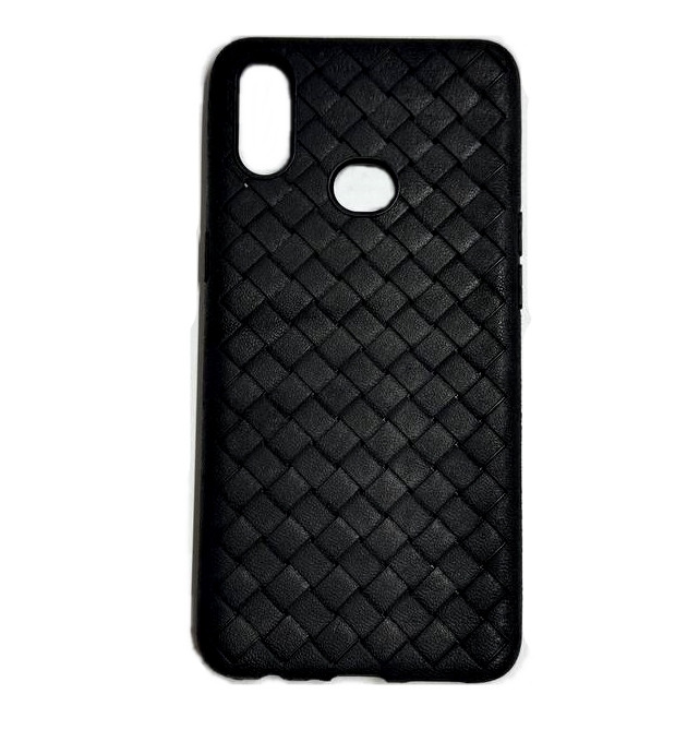 Силіконовий чохол для Samsung Galaxy A10s - Шкіряне Плетіння, Чорний, фото 1