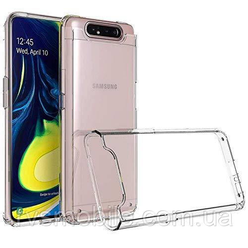 Силіконовий чохол для Samsung Galaxy A80 / A90 - Прозорий (із заглушками)