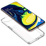 Силіконовий чохол для Samsung Galaxy A80 / A90 - Прозорий (із заглушками), фото 3