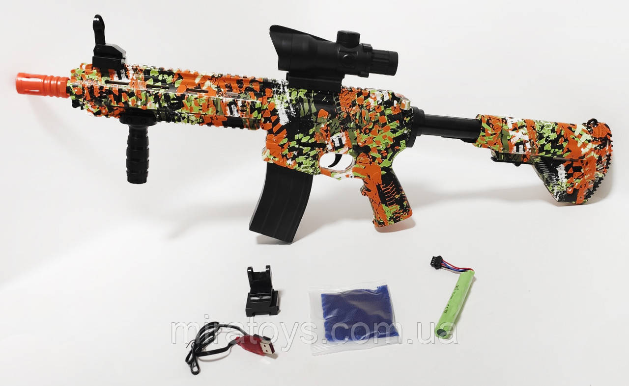 Дитячий автомат на орбізах M416 Extreme Graffiti, АКБ 7.4 V, 71 см, 8000 шт. орбізів, фото 1