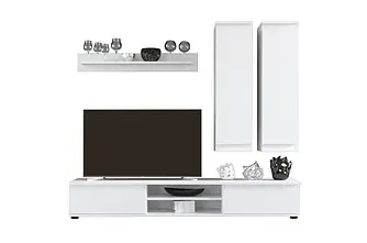 Стінка в вітальню Люсія 175 (ДСП) дуб тахо/німфея альба,німфея альба/бетон,німфея альба Gerbor