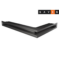 Вентиляційна решітка для каміна кутова ліва SAVEN Loft Angle 60х400х600 графітова