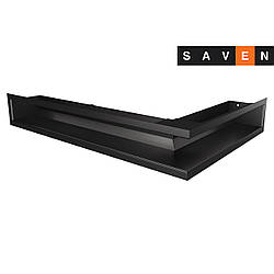 Вентиляційна решітка для каміна кутова ліва SAVEN Loft Angle 90х400х600 чорна