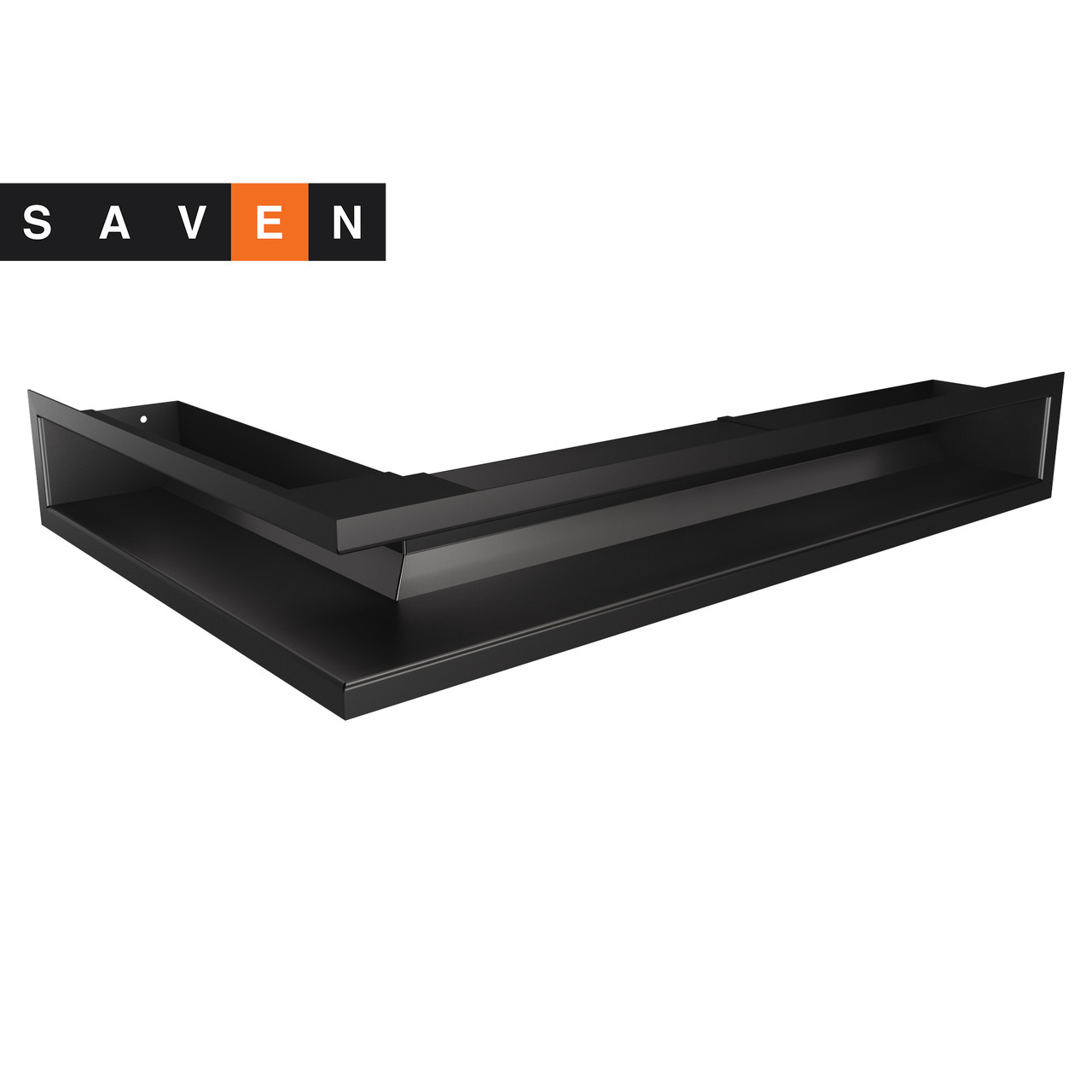 Вентиляційна решітка для каміна кутова права SAVEN Loft Angle 90х600х400 чорна, фото 1