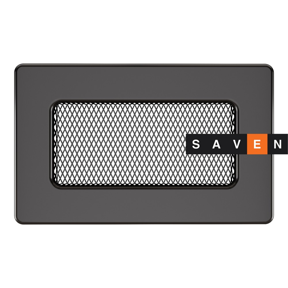 Вентиляційна решітка для каміна SAVEN 11х17 графітова, фото 1