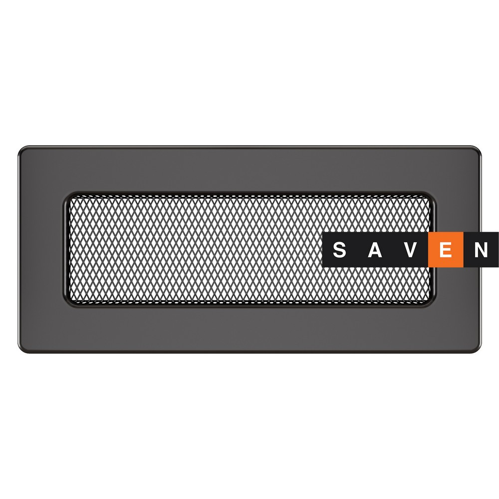 Вентиляційна решітка для каміна SAVEN 11х24 графітова, фото 1