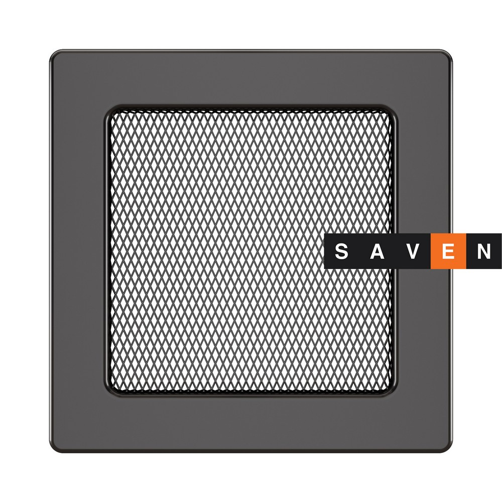 Вентиляційна решітка для каміна SAVEN 17х17 графітова, фото 1