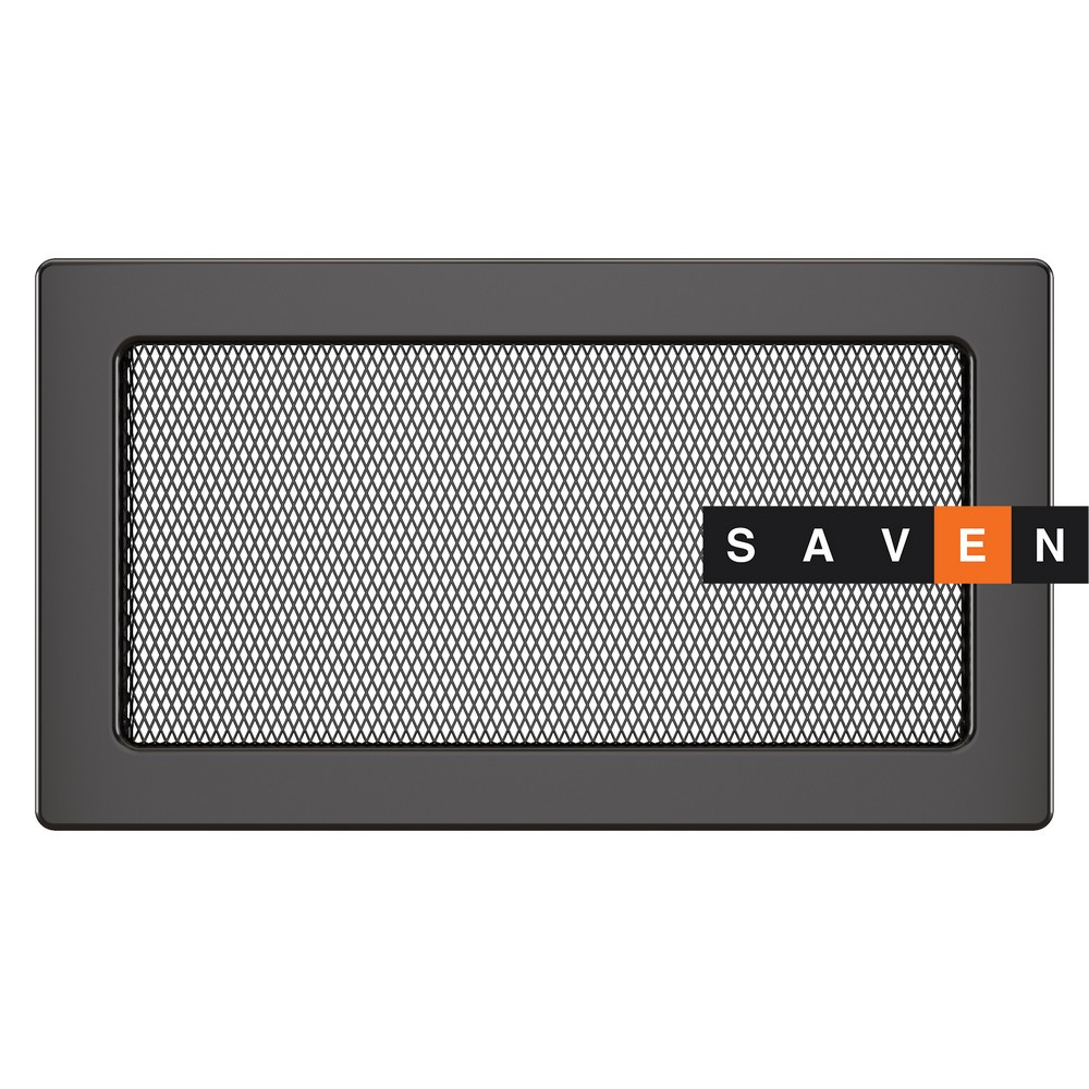 Вентиляційна решітка для каміна SAVEN 17х30 графітова, фото 1