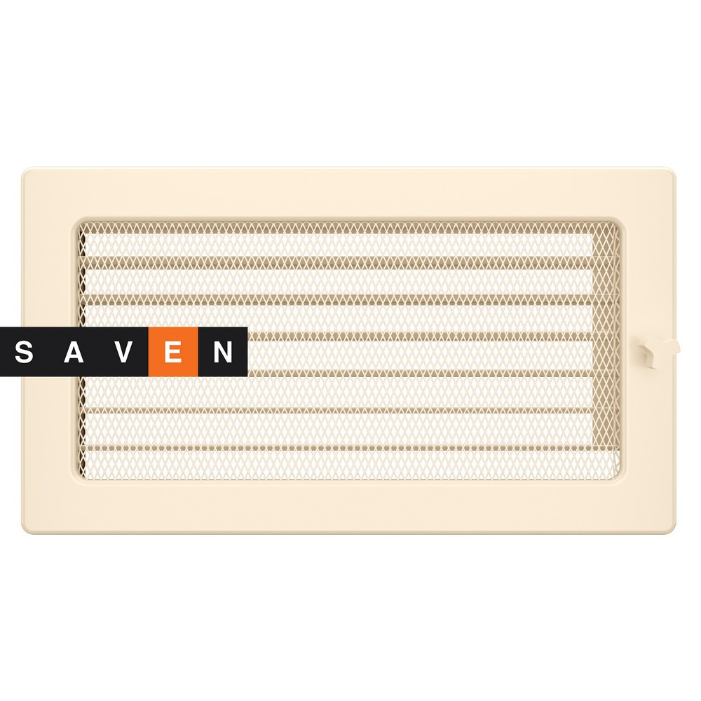 Вентиляційна решітка для каміна SAVEN 17х30 кремова з жалюзі, фото 1